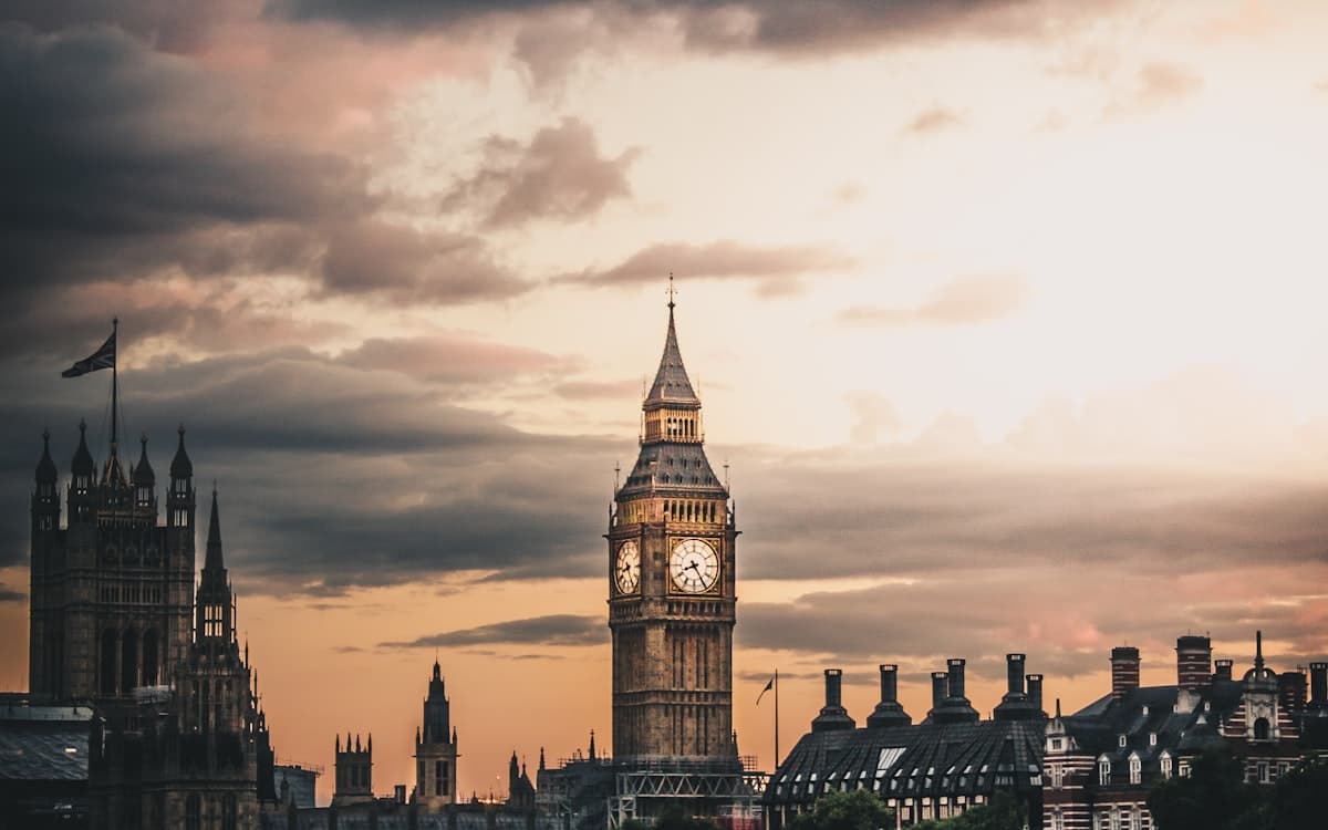 London skyline with Big Ben and the Houses of Parliament